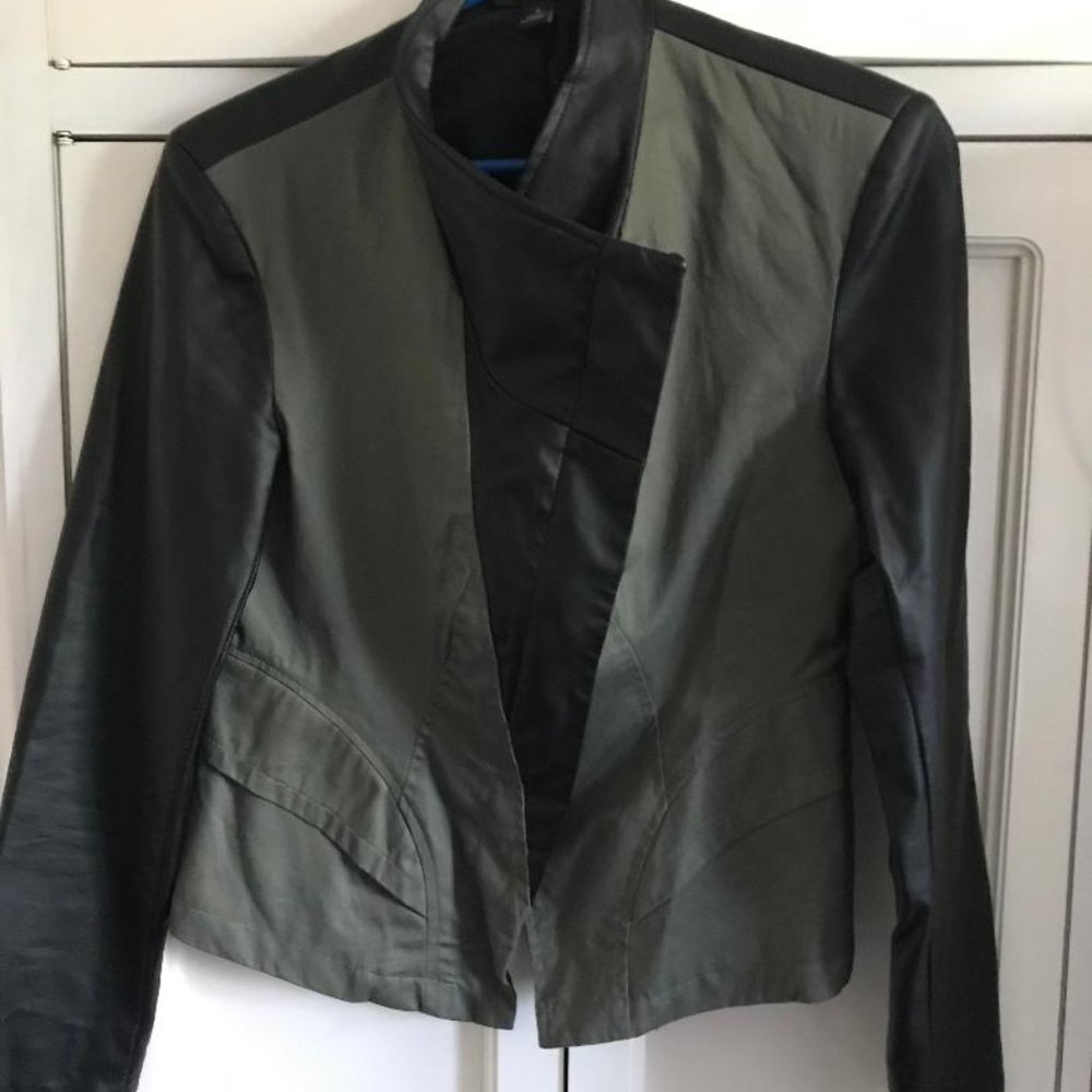 Biker Style Back & Green Jacket - Picture 4 of 4